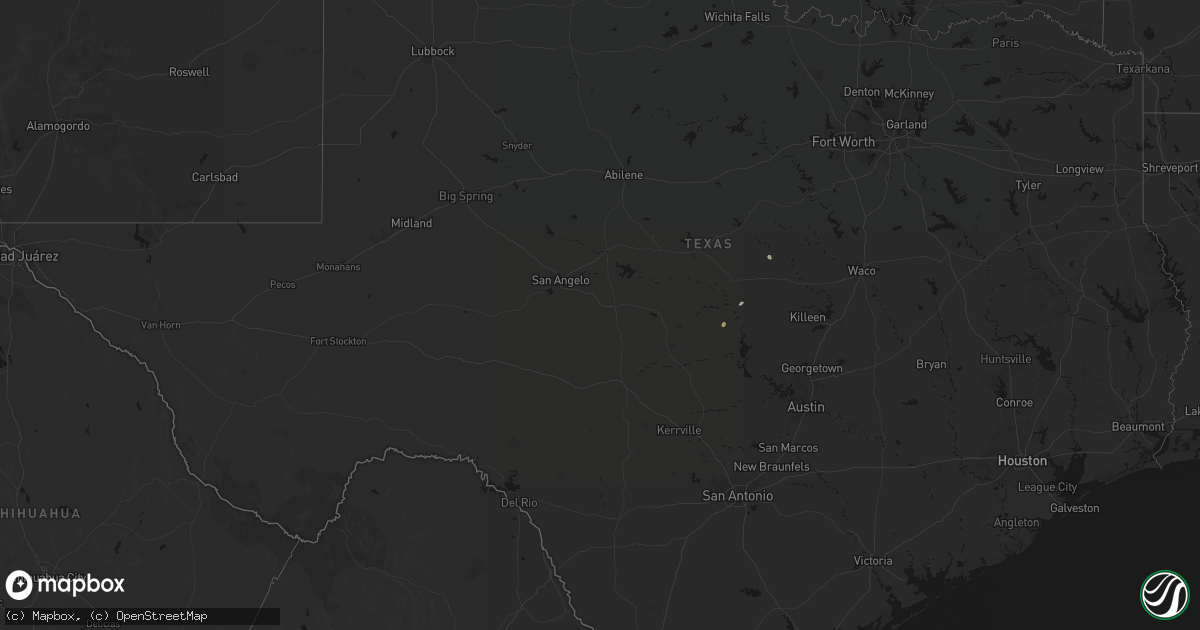 Hail map in Texas on September 20, 2026