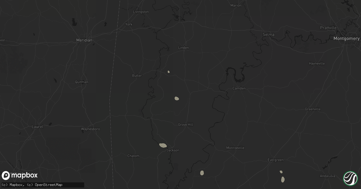 Hail map in Thomasville, AL on September 20, 2026