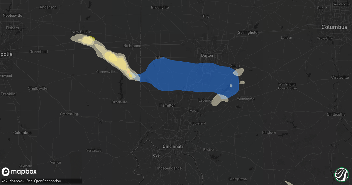 Hail map in Trenton, OH on September 20, 2026