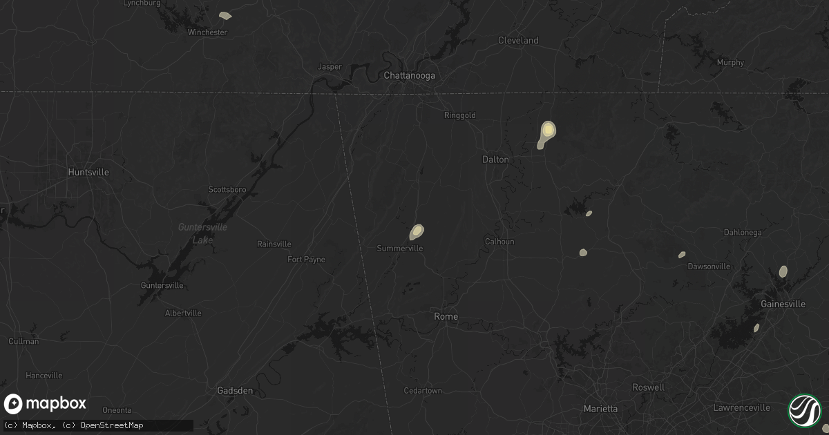 Hail map in Trion, GA on September 20, 2026