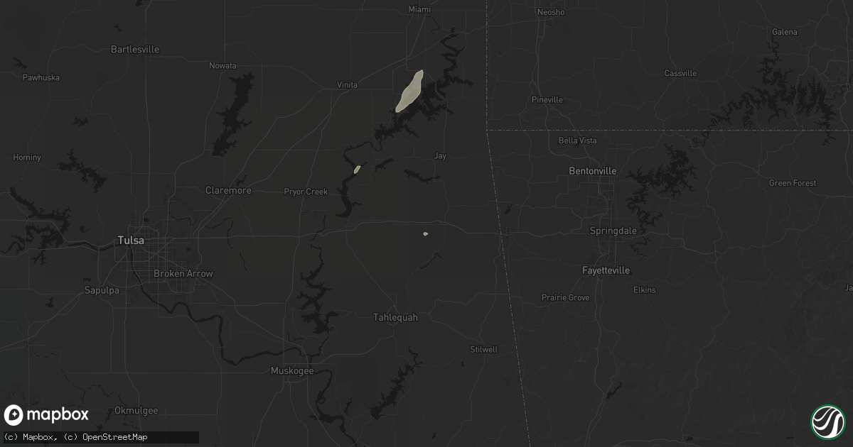 Hail map in Twin Oaks, OK on September 20, 2026