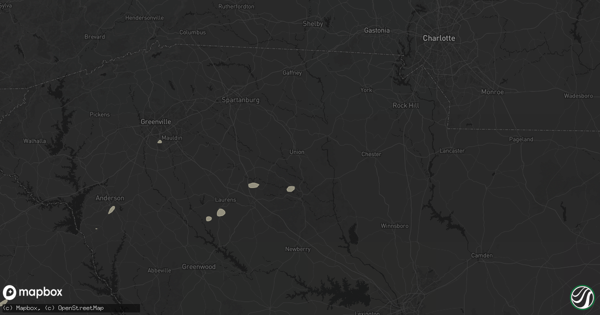 Hail map in Union, SC on September 20, 2026