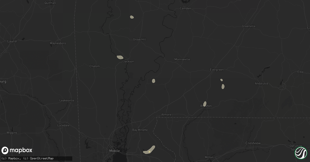Hail map in Uriah, AL on September 20, 2026