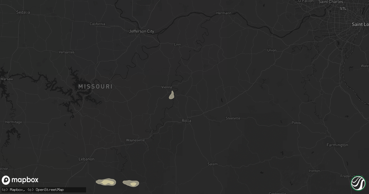 Hail map in Vichy, MO on September 20, 2026