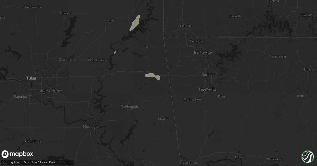 Hail map in Watts, OK on September 20, 2026