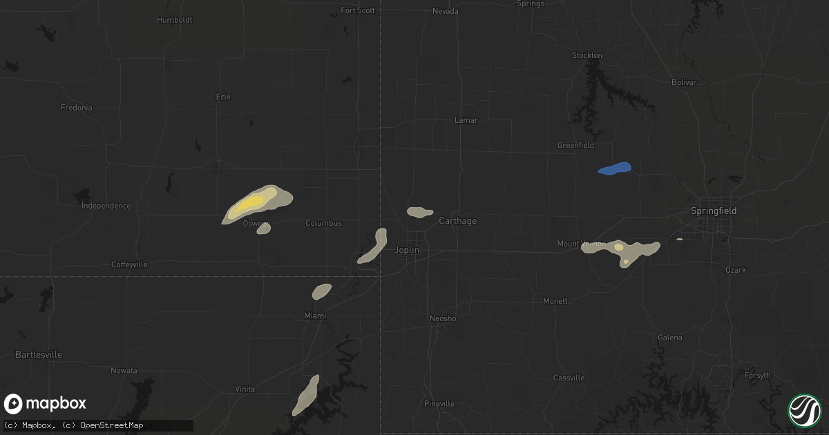 Hail map in Webb City, MO on September 20, 2026