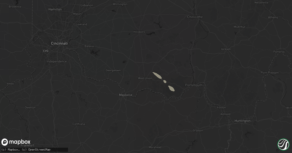 Hail map in West Union, OH on September 20, 2026