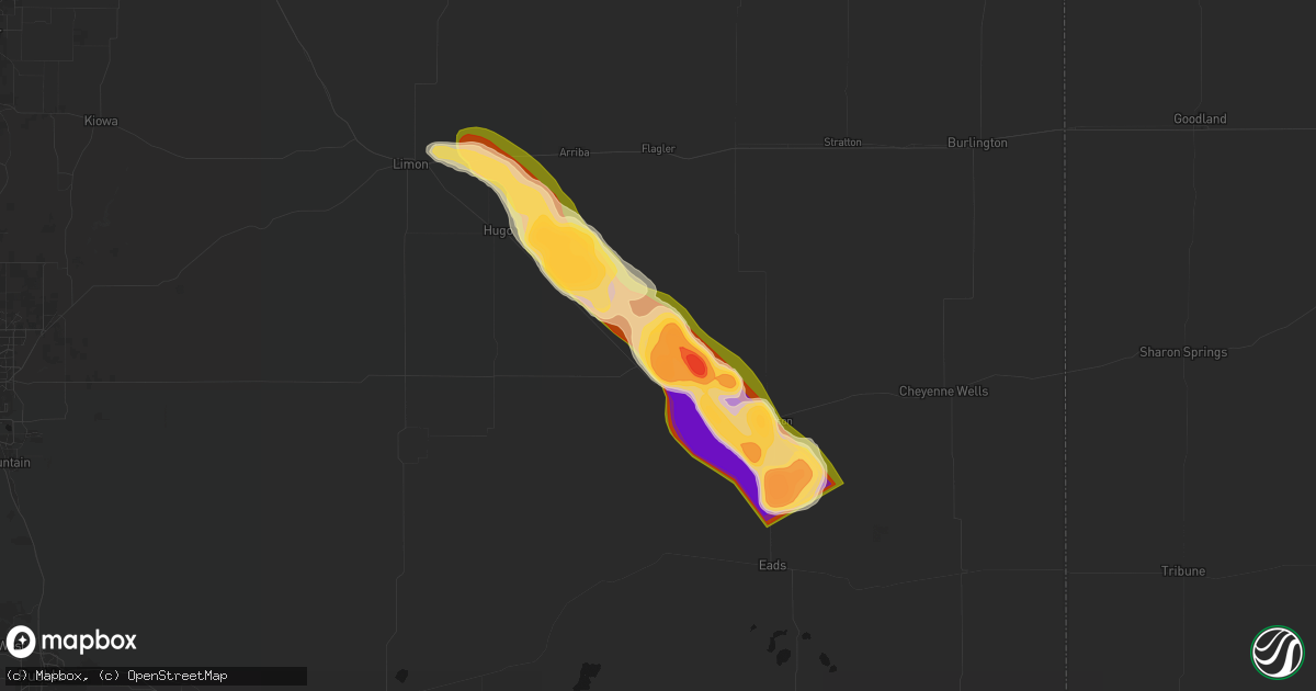 Hail map in Wild Horse, CO on September 20, 2026