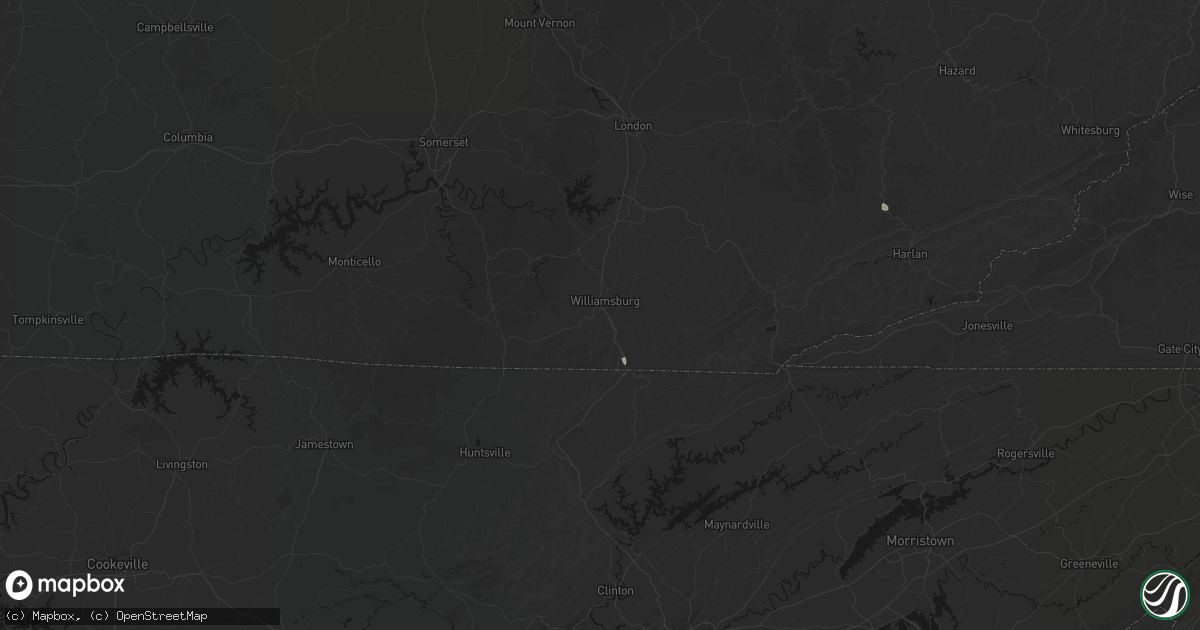 Hail map in Williamsburg, KY on September 20, 2026