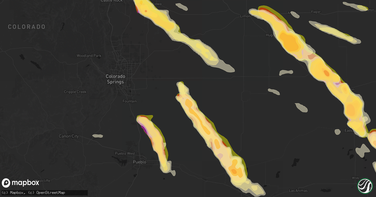 Hail map in Yoder, CO on September 20, 2026