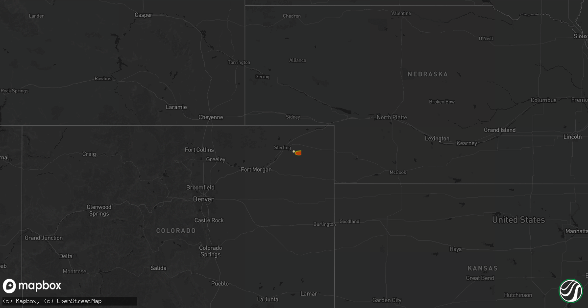 Hail map on September 20, 2026