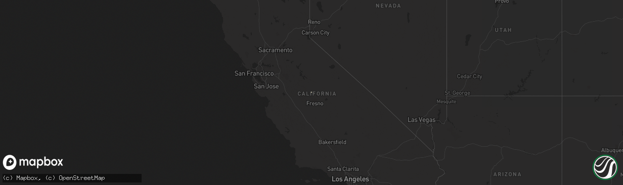 Hail map in California on September 21, 2013