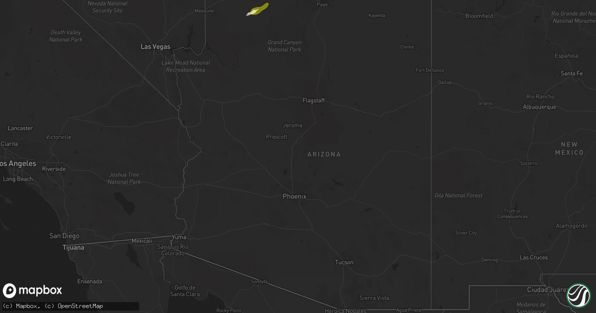Hail map in Arizona on September 21, 2014
