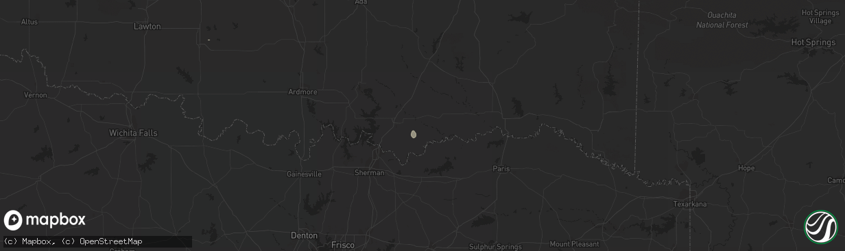 Hail map in Bokchito, OK on September 21, 2014