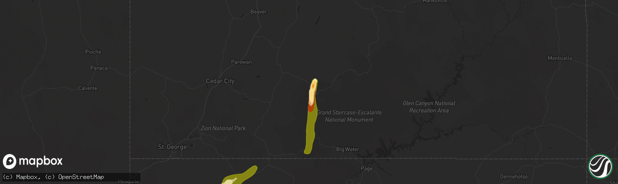 Hail map in Cannonville, UT on September 21, 2014