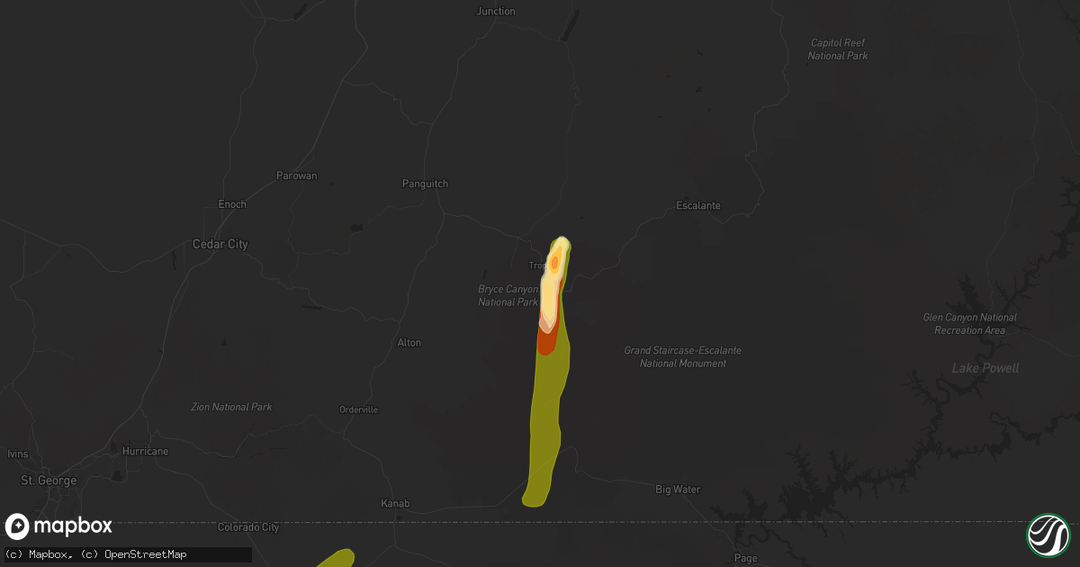 Hail map in Cannonville, UT on September 21, 2014