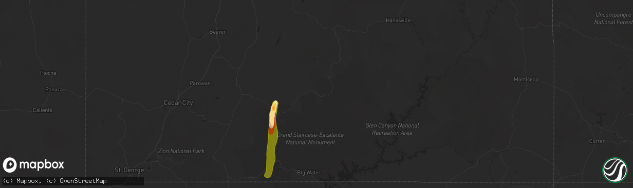 Hail map in Escalante, UT on September 21, 2014