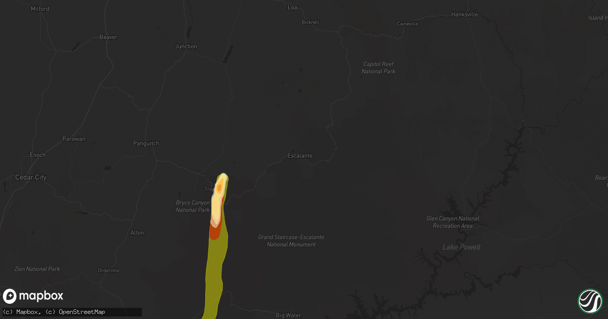 Hail map in Escalante, UT on September 21, 2014