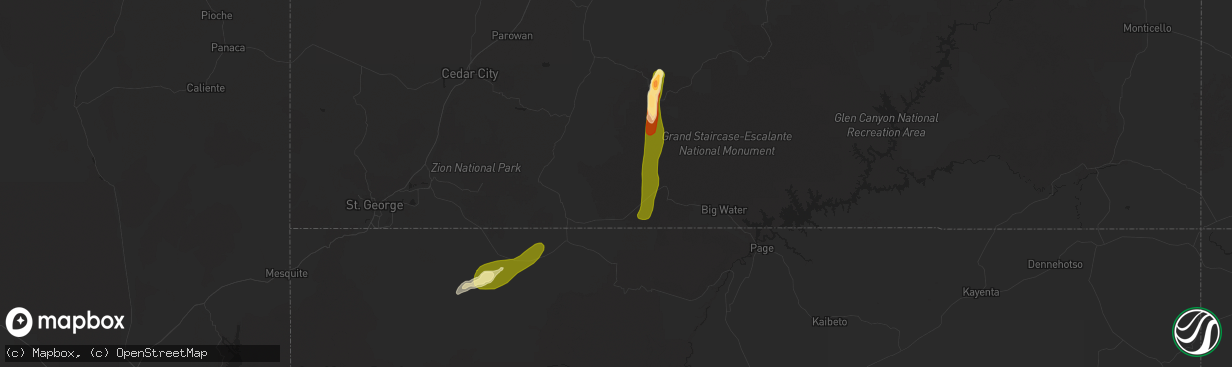 Hail map in Kanab, UT on September 21, 2014