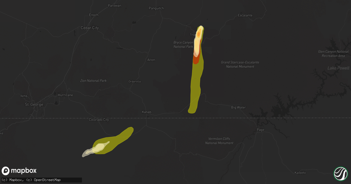 Hail map in Kanab, UT on September 21, 2014