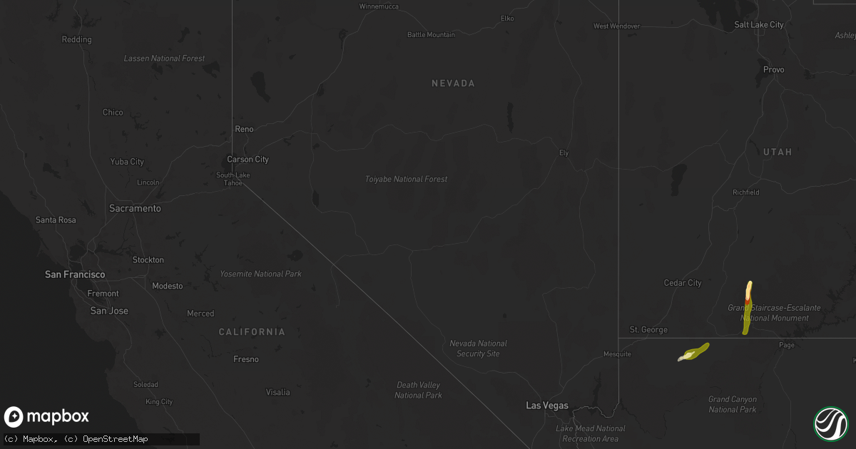 Hail map in Nevada on September 21, 2014