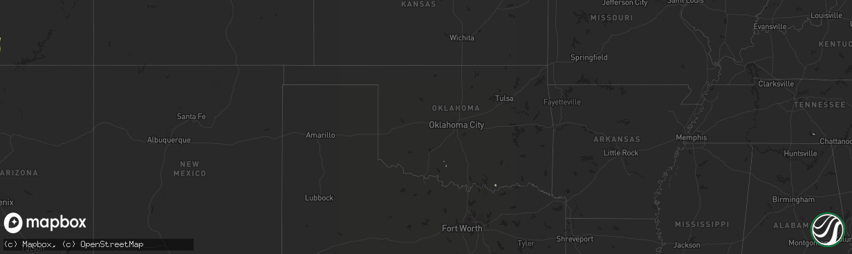 Hail map in Oklahoma on September 21, 2014