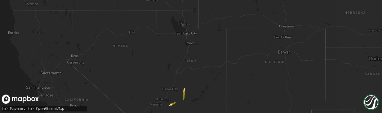 Hail map in Utah on September 21, 2014