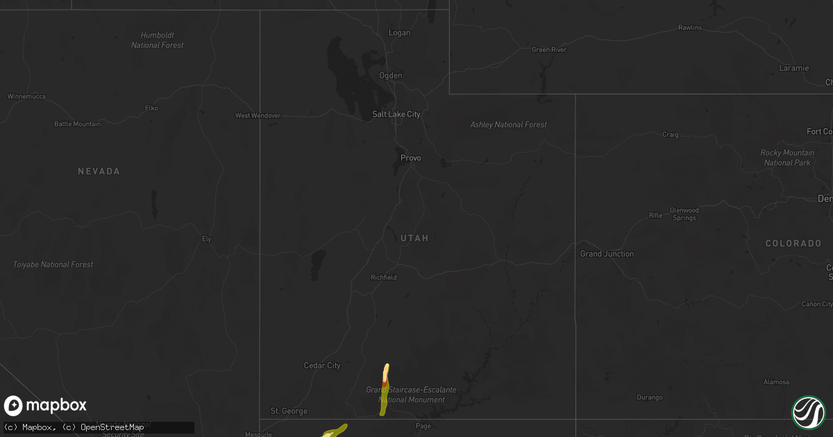 Hail map in Utah on September 21, 2014