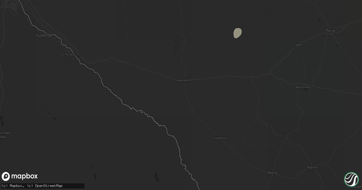 Hail map in Van Horn, TX on September 21, 2014