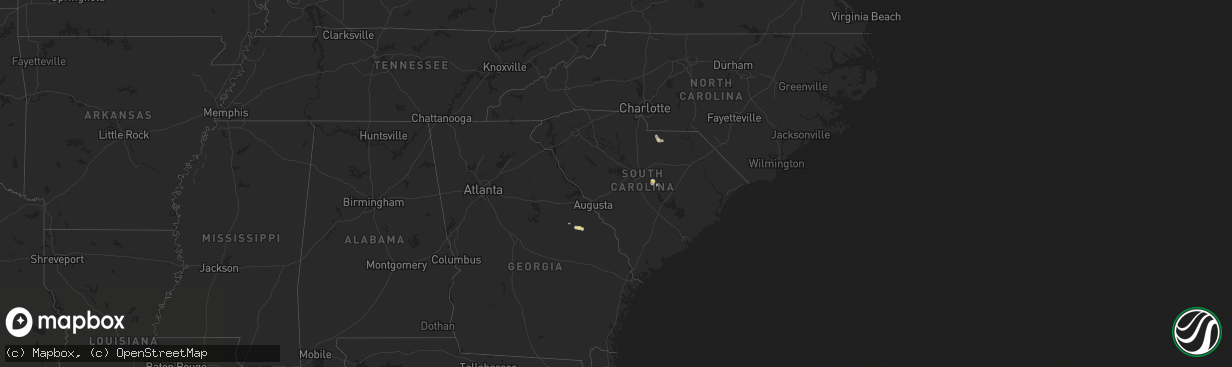 Hail map in South Carolina on September 21, 2015
