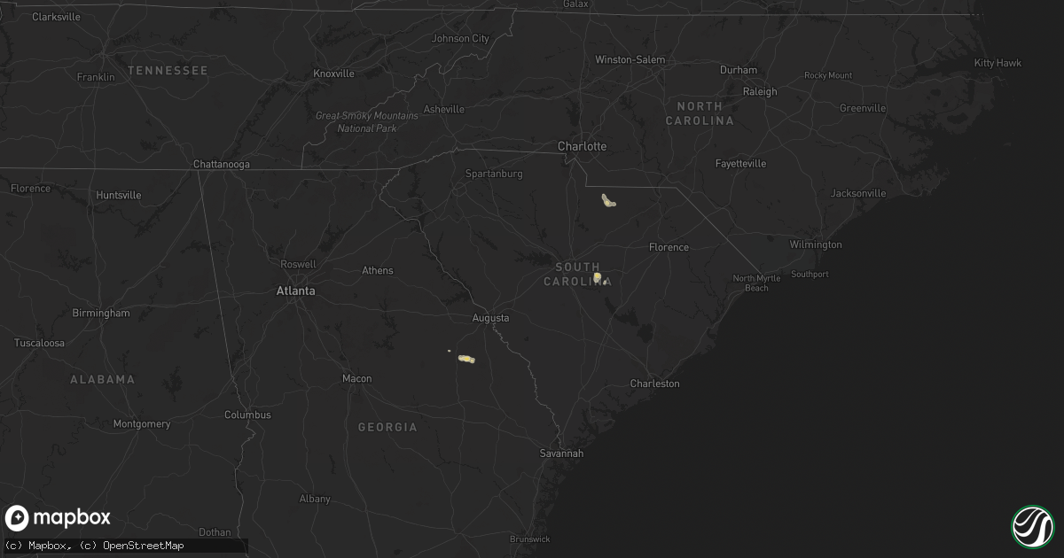 Hail map in South Carolina on September 21, 2015