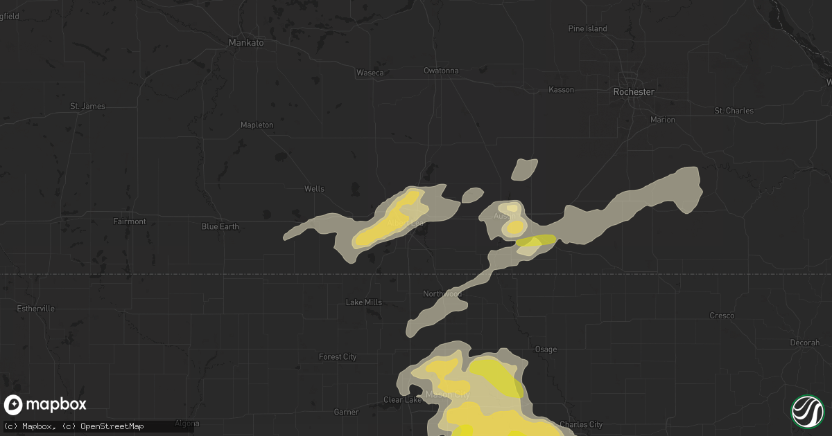 Hail map in Albert Lea, MN on September 21, 2016