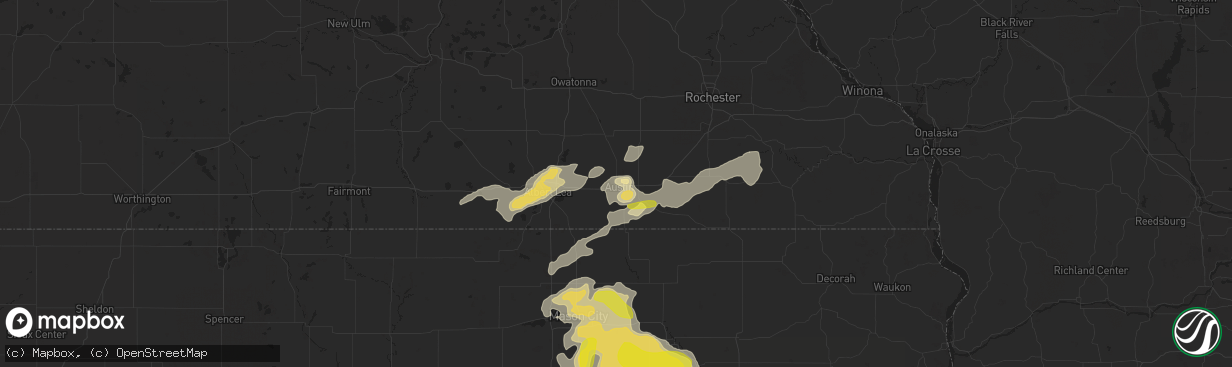 Hail map in Austin, MN on September 21, 2016