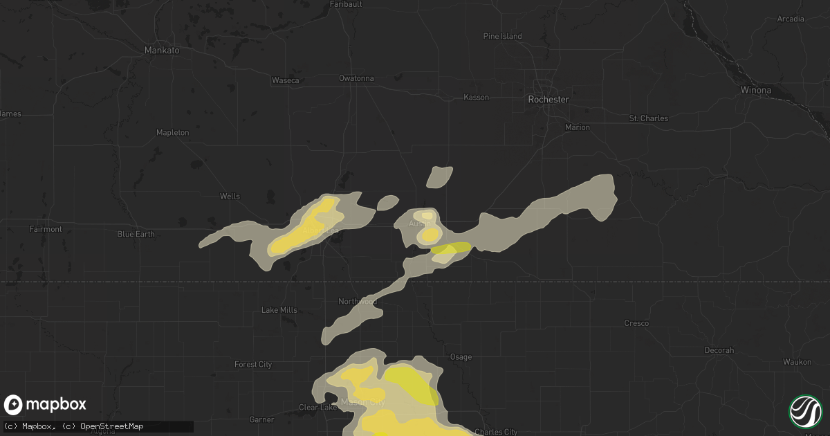Hail map in Austin, MN on September 21, 2016