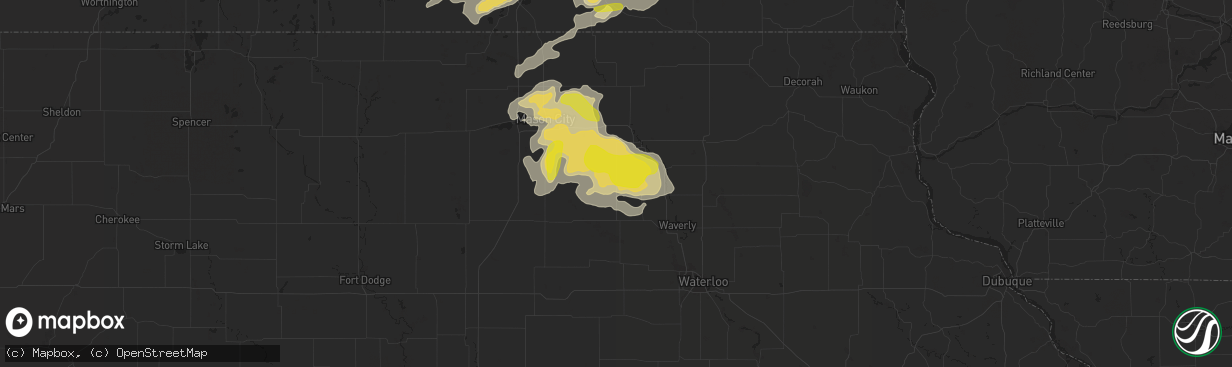 Hail map in Greene, IA on September 21, 2016