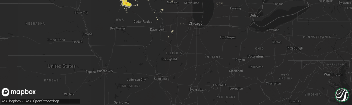 Hail map in Illinois on September 21, 2016