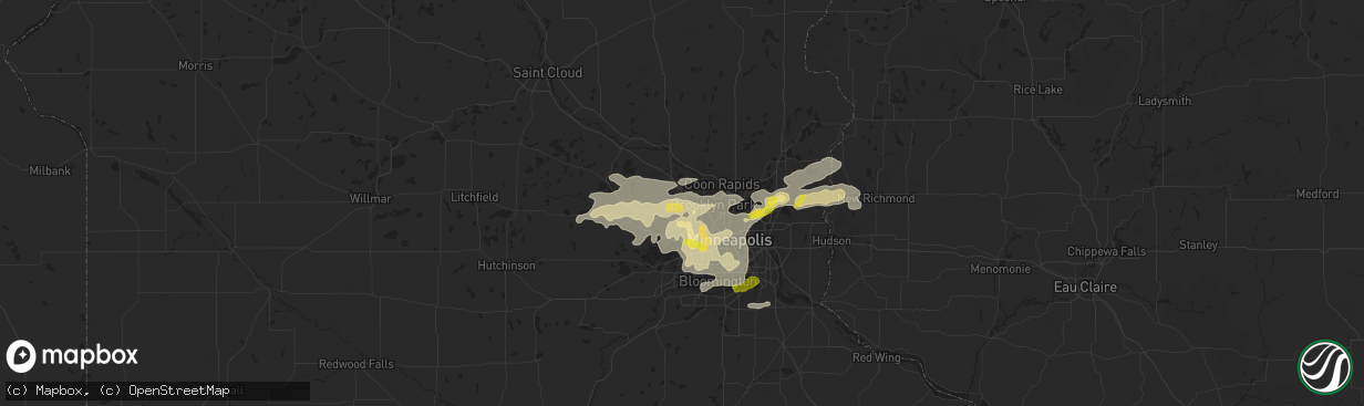 Hail map in Maple Grove, MN on September 21, 2016