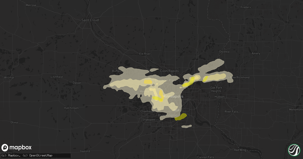 Hail map in Maple Grove, MN on September 21, 2016