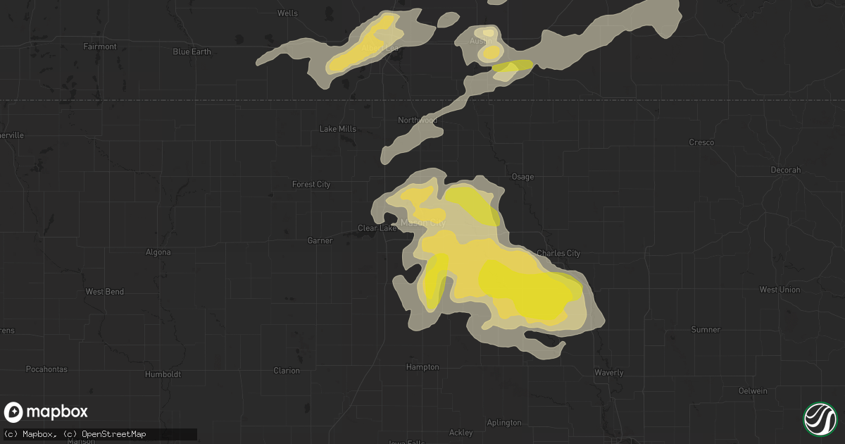 Hail map in Mason City, IA on September 21, 2016