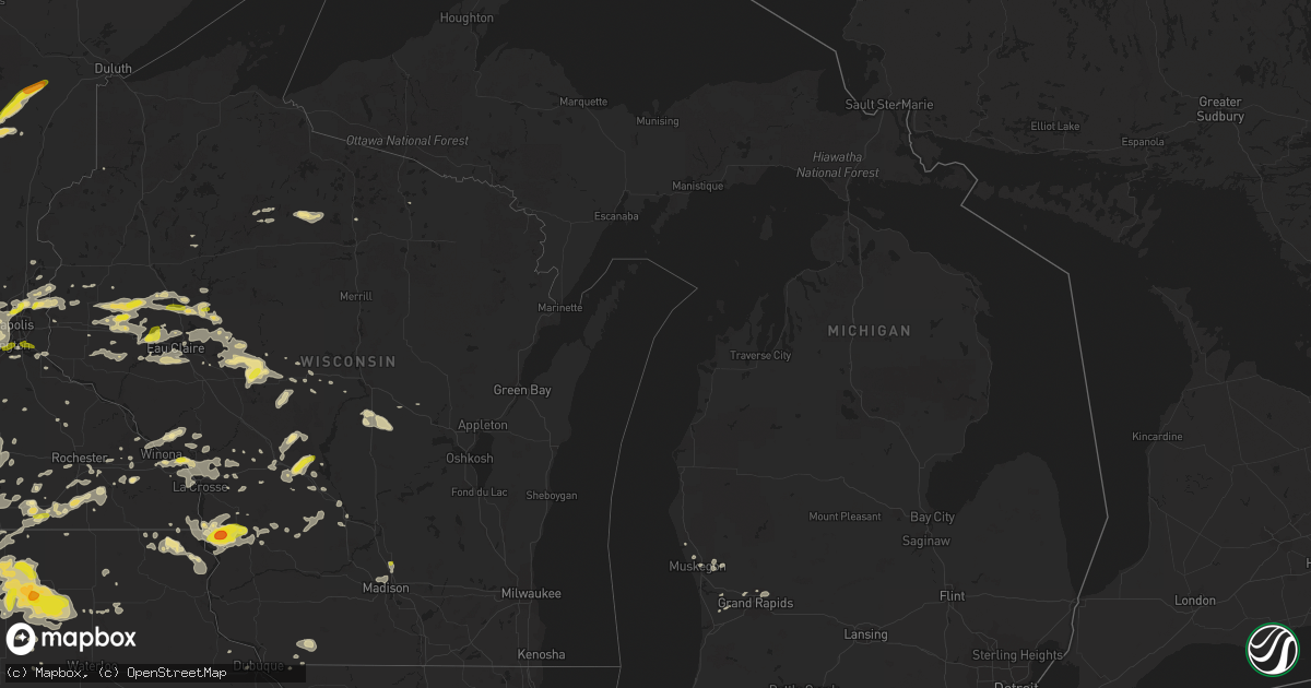 Hail map in Michigan on September 21, 2016