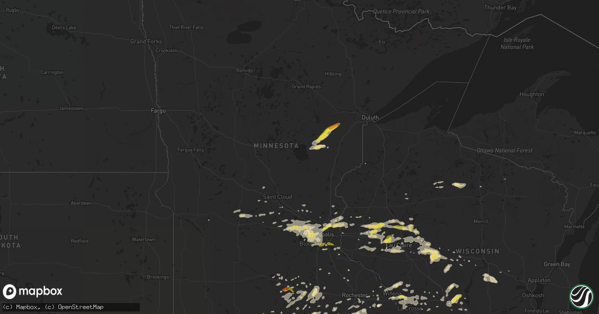 Hail map in Minnesota on September 21, 2016