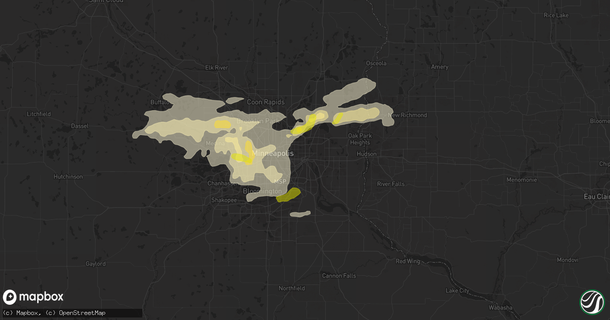 Hail map in Saint Paul, MN on September 21, 2016