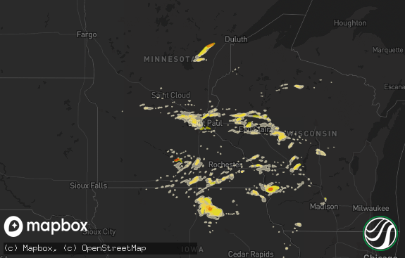 Hail map preview on 09-21-2016