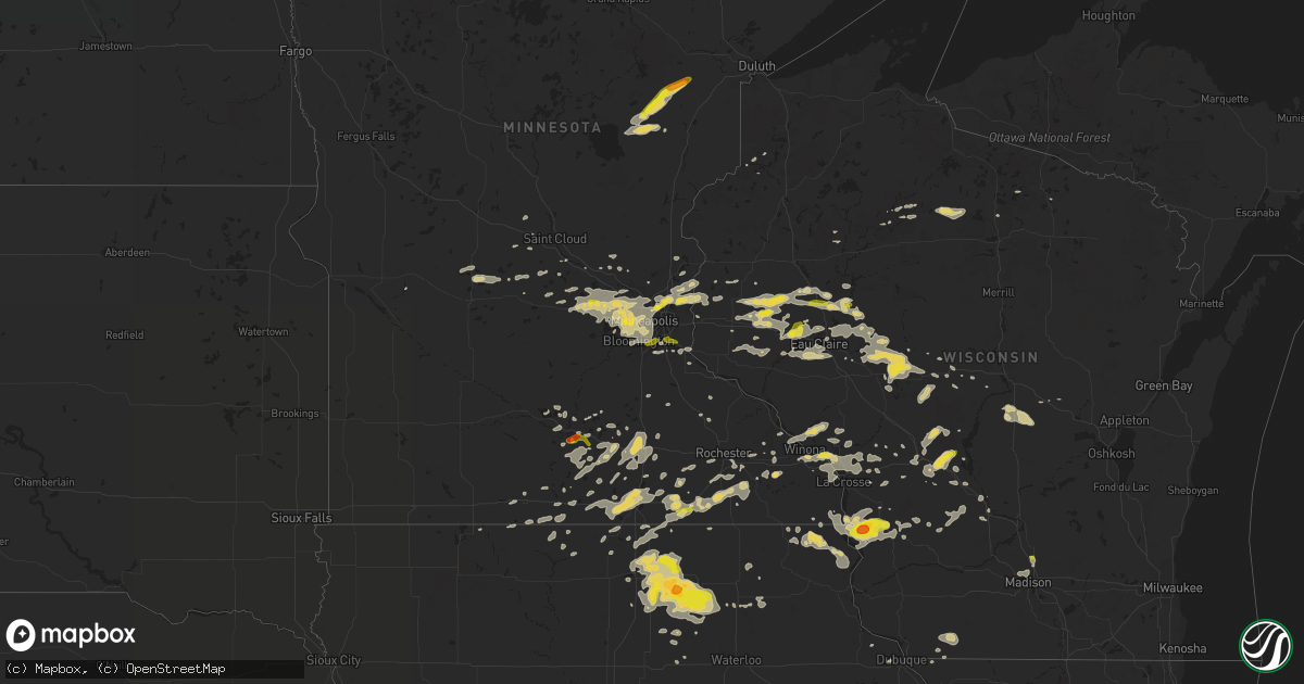 Hail map on September 21, 2016