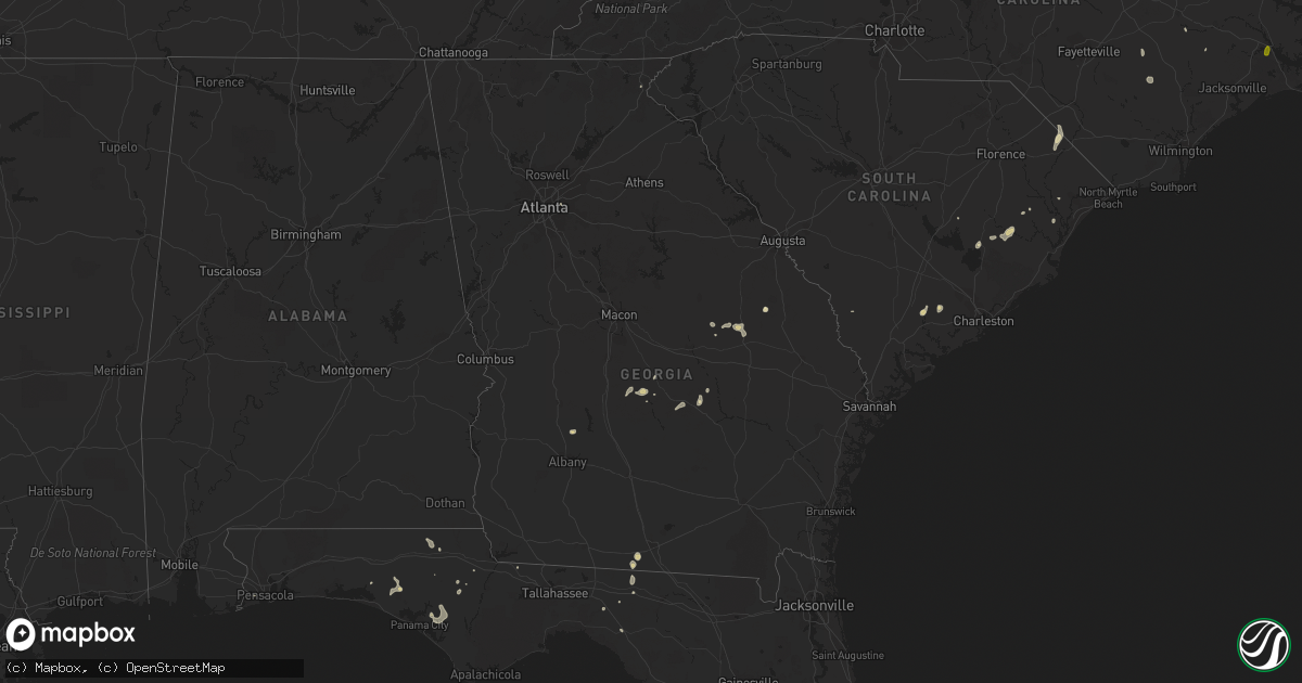 Hail map in Georgia on September 21, 2017