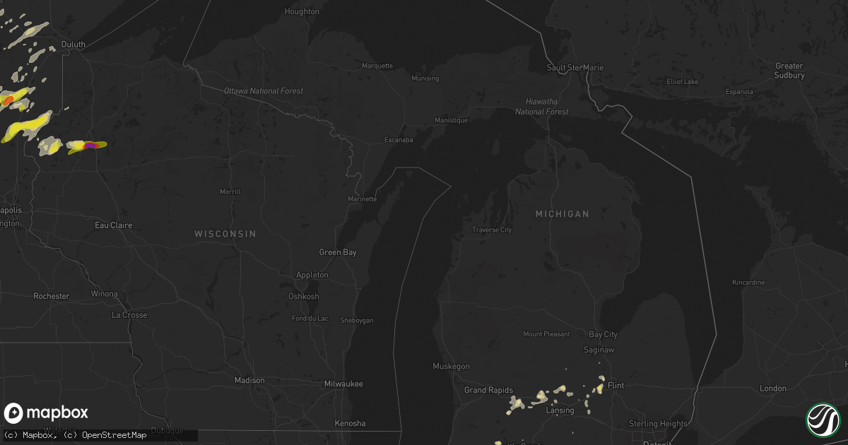 Hail map in Michigan on September 21, 2017