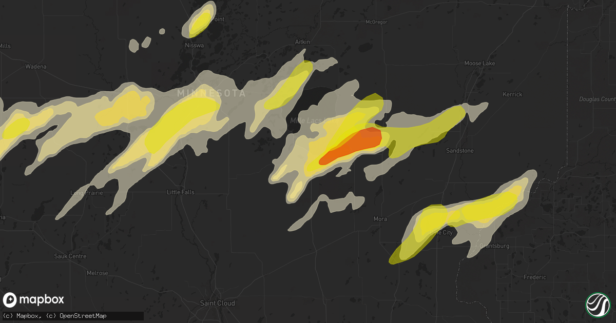 Hail map in Onamia, MN on September 21, 2017