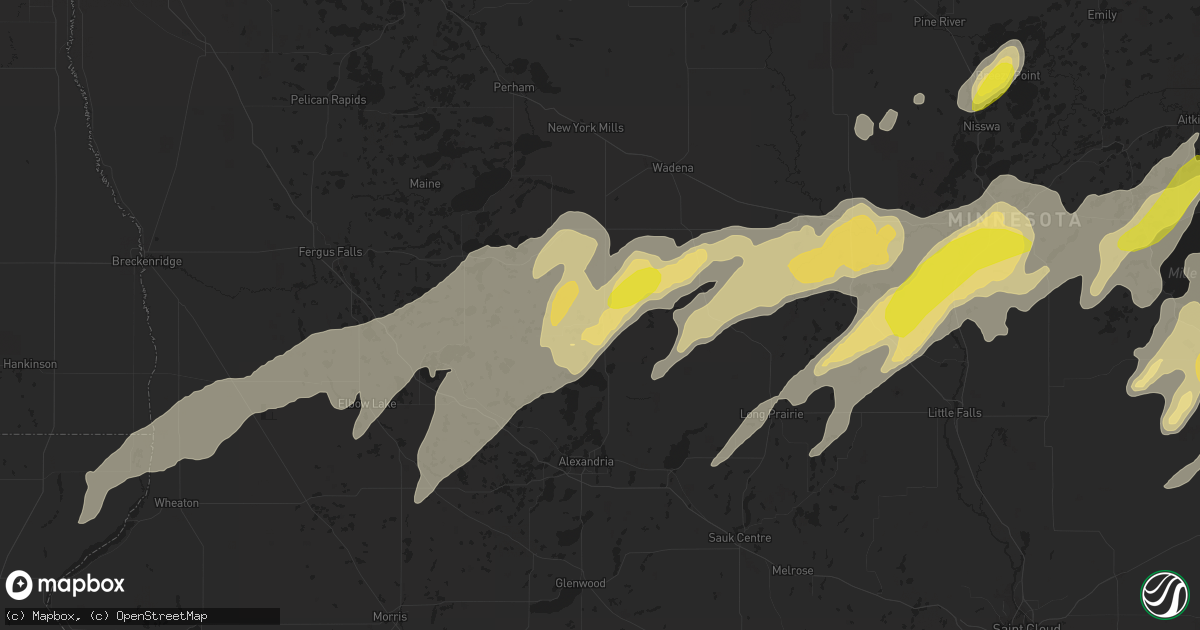 Hail map in Parkers Prairie, MN on September 21, 2017