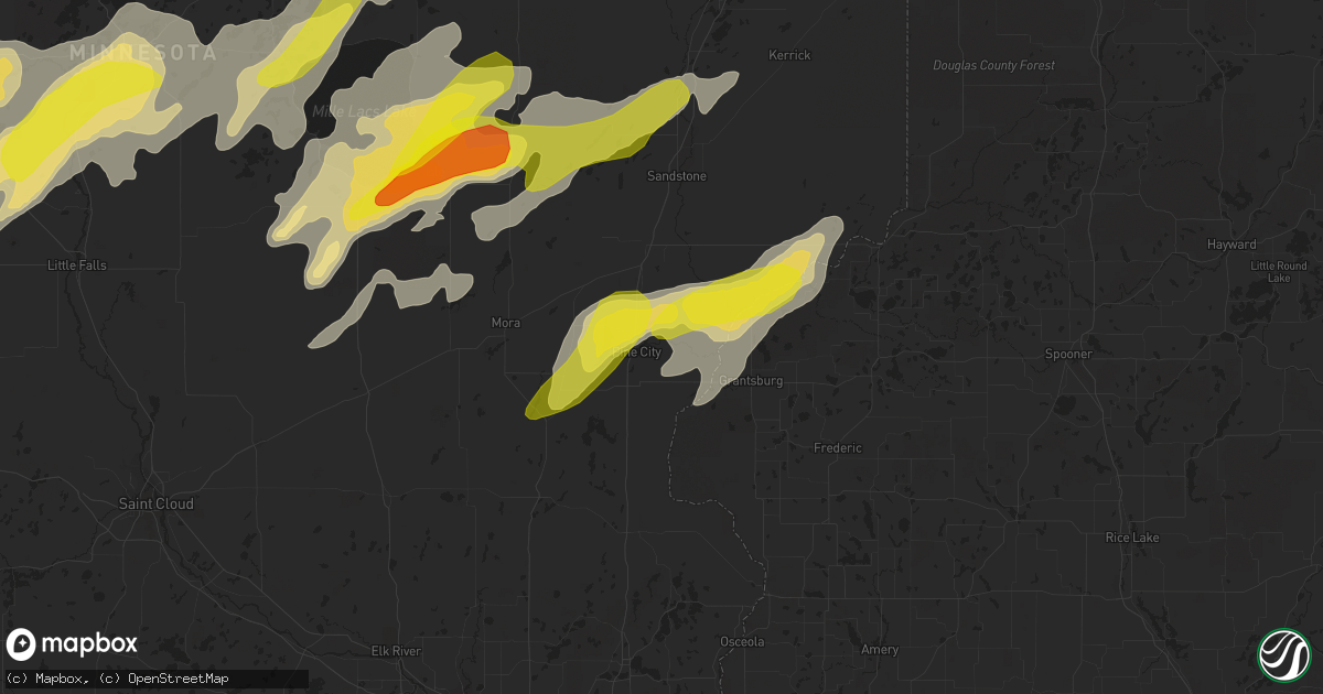 Hail map in Pine City, MN on September 21, 2017
