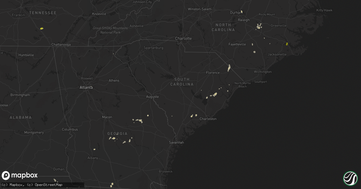 Hail map in South Carolina on September 21, 2017